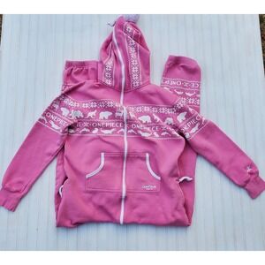 One Piece Norwegian Original Onepiece Jumpsuit Sz M Medium Unisex Pink Snowflake